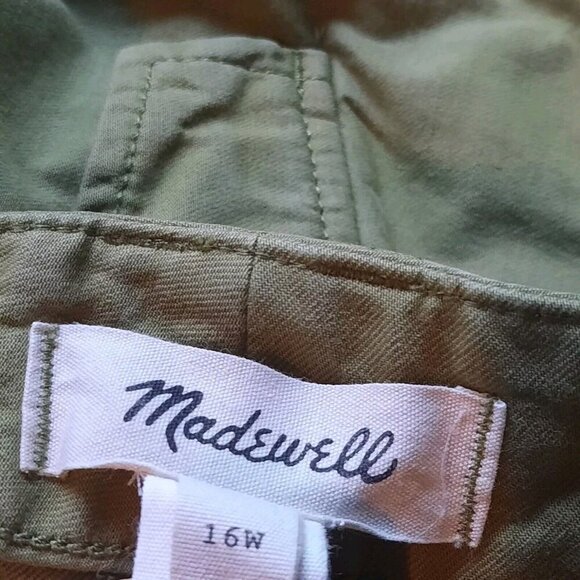 Madewell Cargo Pants Womens 16W Olive Low Slung Slouch Straight Utility Military - Picture 7 of 13